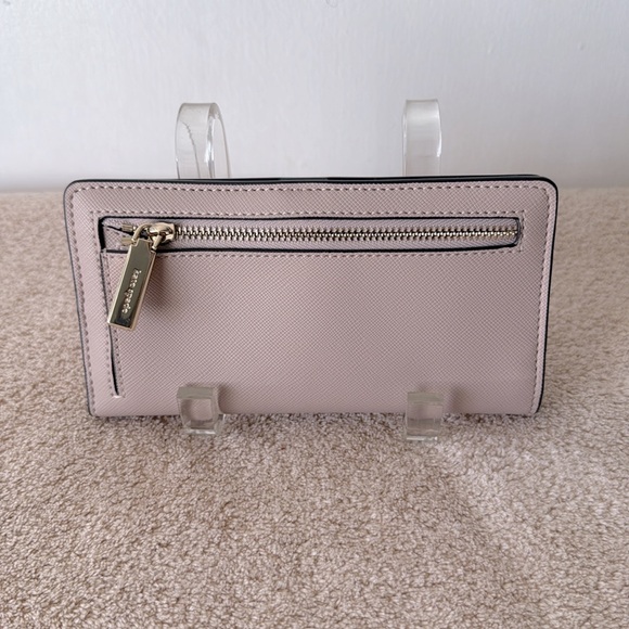 Kate Spade Bi-fold Taupe Wallet with Gold Accents - Picture 3 of 4